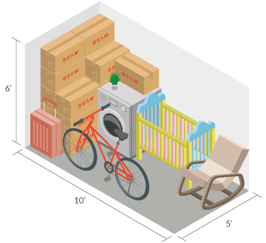 50 square feet space storage